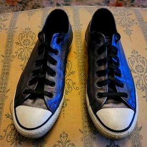Metallic dark metal Converse shoes